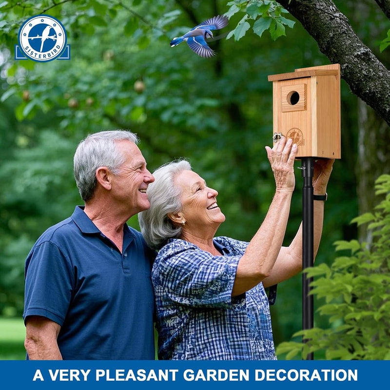 SISTERBIRD Bird Houses for Outside 1-1/2" Entrance Hole Cedar Wild BirdHouses with Wood Guard Outdoor Bluebird Wren Swallow Finch Assembly Required - Image 4